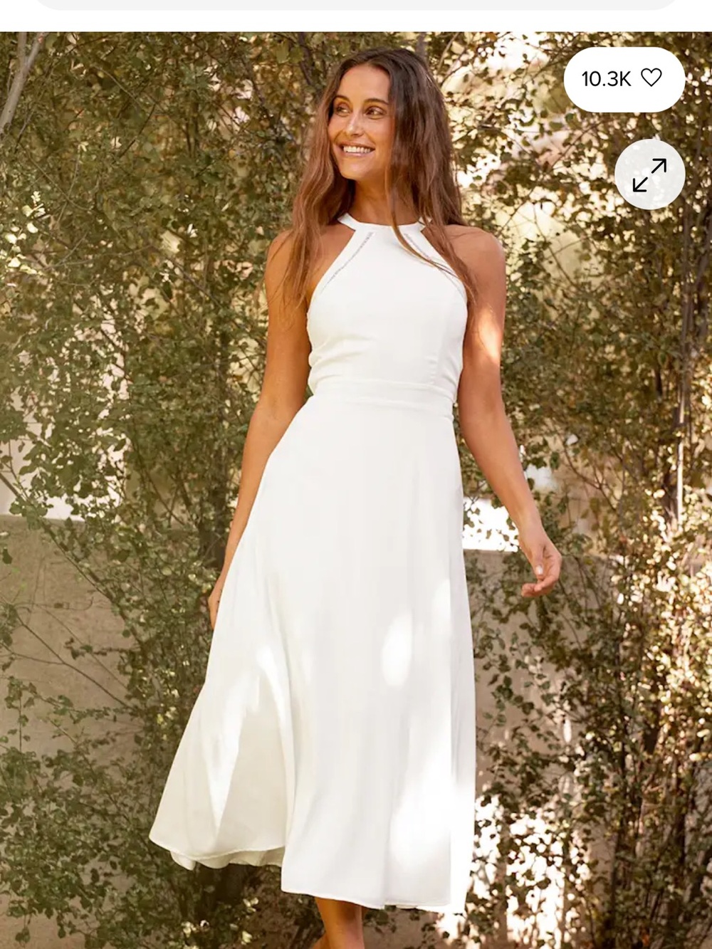 Lulu's White Halter Midi Dress